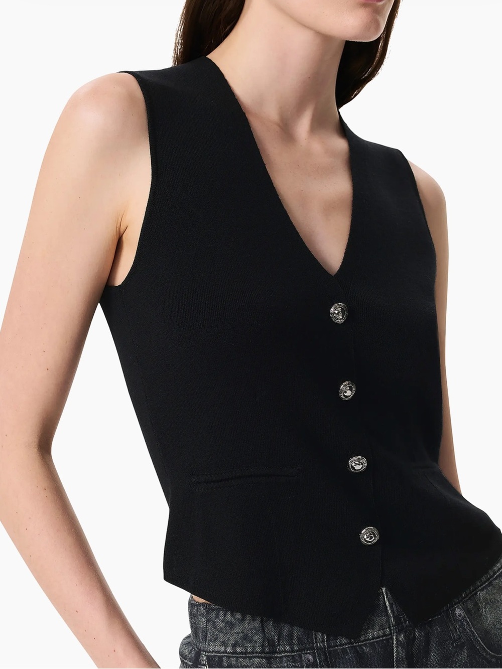 Rag & Bone Ella Wool-Blend Button-Front Vest